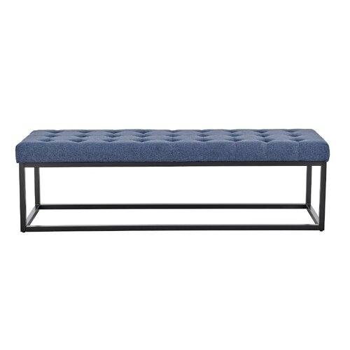 Cameron Button-Tufted Upholstered Bench with Metal Legs