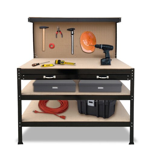 3-Layered Work Bench Garage Storage Table Tool Shop Shelf