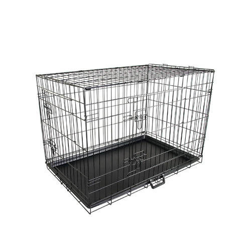Paw Mate Wire Dog Cage Foldable Crate Kennel with Tray