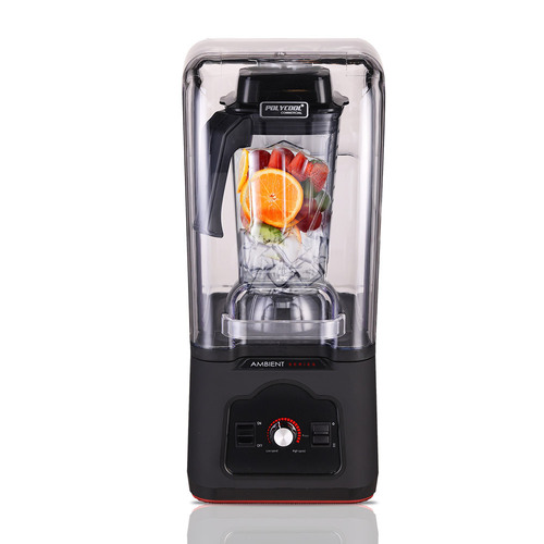 POLYCOOL Commercial Blender Quiet Enclosed Processor Smoothie Mixer Fruit