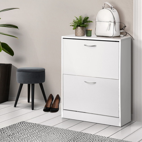 Door Shoe Cabinet - White