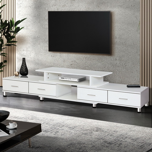 Crawley TV Cabinet Entertainment Unit Stand Wooden 160CM To 220CM Lowline Storage Drawers