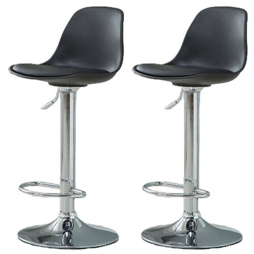 Bar Stools Kitchen Bar Stool Leather Barstools Swivel Gas Lift Counter Chairs x2 BS8402