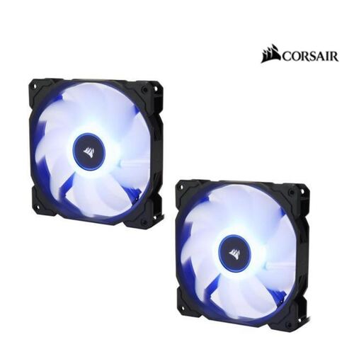 CORSAIR Air Flow 140mm Fan Low Noise Edition LED 3 PIN - Hydraulic Bearing, 1.43mm H2O. Superior cooling performance. TWIN Pack!