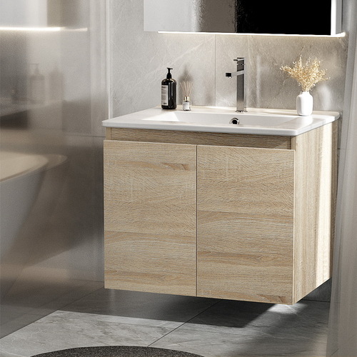 Vanity Unit Basin Cabinet Storage Bathroom Wall Mounted Ceramic 600mm