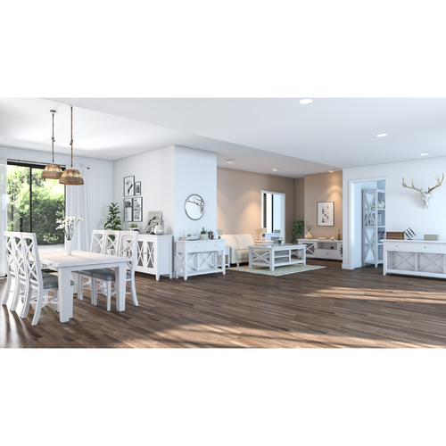 Daisy Dining Table Solid Acacia Timber Wood Hampton Furniture - White