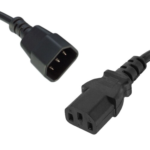 8WARE Power Cable Extension IEC-C14 to IEC-C13 Male to Female