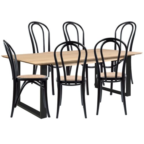 Aconite 9pc 210cm Dining Table Set 8 Chair Solid Messmate Timber Wood
