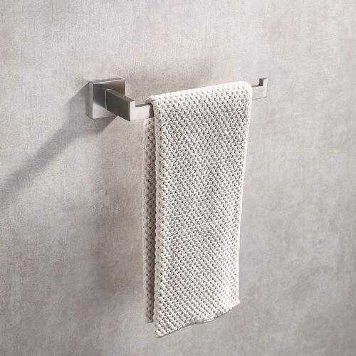 Square Hand Towel Holder Ring Wall Mounted Modern Towel Bar Bathroom Kitchen