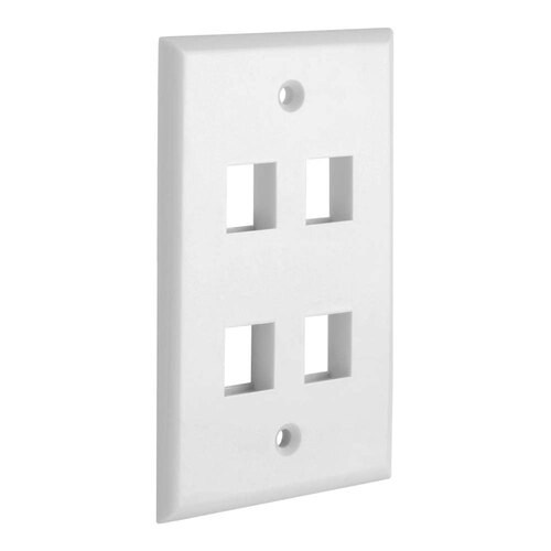 QuickPort outlet Wall Plate face plate, four Gang White