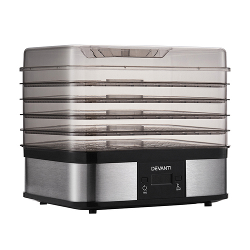 Food Dehydrator with Trays - Silver