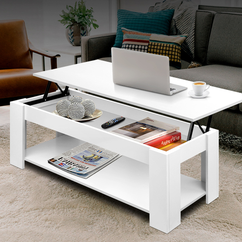 Lift Up Top Coffee Table Storage Shelf