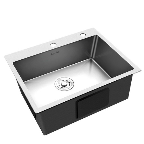 Stainless Steel Kitchen Sink Flush/Drop-in Mount Silver