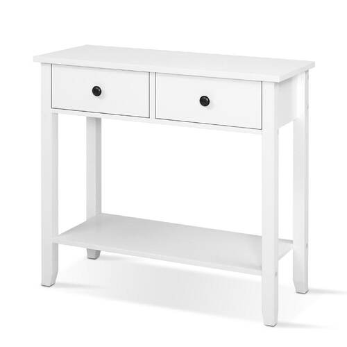 Hallway Console Table Hall Side Entry Drawers Display White Desk Furniture