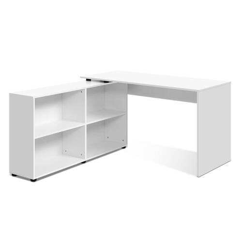 Office Computer Desk Corner Study Table Workstation Bookcase Storage