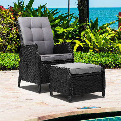 Recliner Chair Sun lounge Setting Outdoor Furniture Patio Wicker Sofa