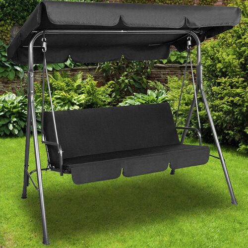 Outdoor Swing Bench Seat Chair Canopy Furniture 3 Seater Garden Hammock
