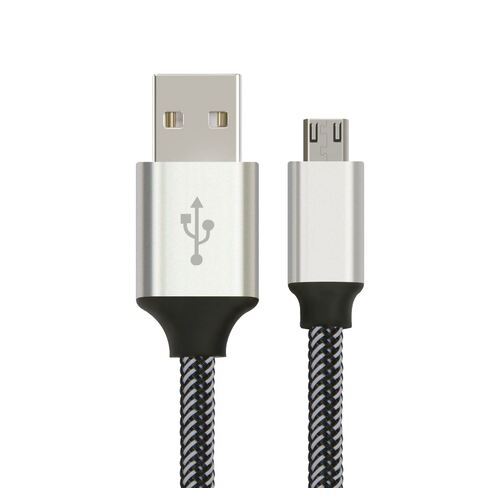 ASTROTEK Micro USB Data Sync Charger Cable Cord Silver White Color for Samsung HTC Motorola Nokia Kndle Android Phone Tablet & Devices