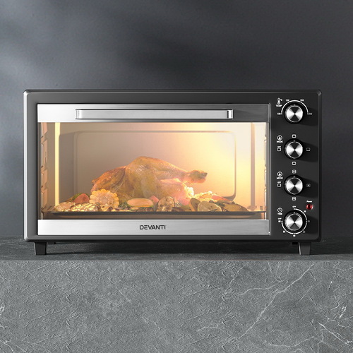 Electric Convection Oven Bake Benchtop Rotisserie Grill