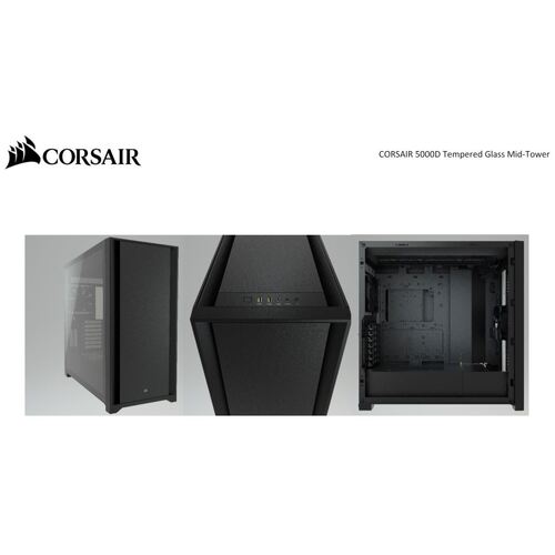 CORSAIR 5000D TG E-ATX, ATX, USB Type-C, 2x 120mm Airguide Fans, Radiator 360mm. 7x PCI, 4x 2.5\' SSD, 2x 3.5\' HDD. VGA 420mm. Tower Case