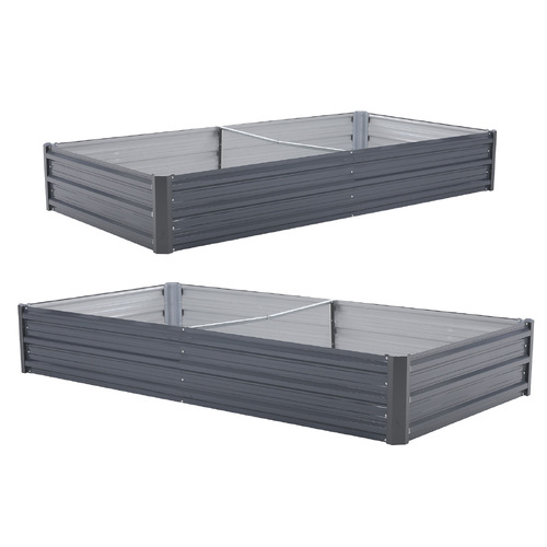 Home Ready Grey Raised Garden Bed Stand Galvanised Steel Planter