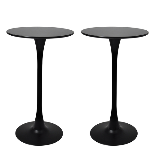 2x Bar Table Pub Tables Kitchen Marble Tulip Outdoor Round Metal