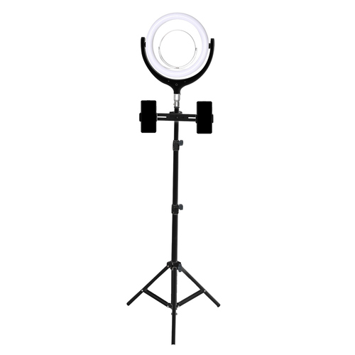 LED Ring Light with Tripod Stand Phone Holder Dimmable Studio Lamp Makeup Mirror