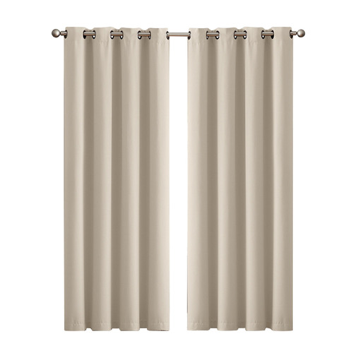 2x Blockout Curtains Panels 3 Layers Eyelet Room Darkening