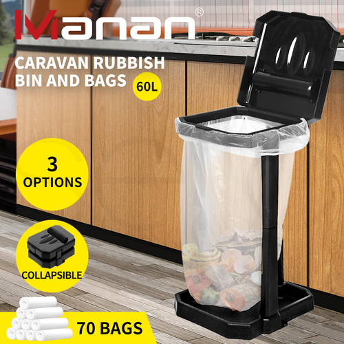 Collapsible Caravan Rubbish Bin Outdoor Garbage Can Trash Waste Basket