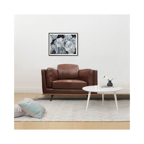 Hinesville Faux Sofa Brown Lounge Set for Living Room Couch with Wooden Frame