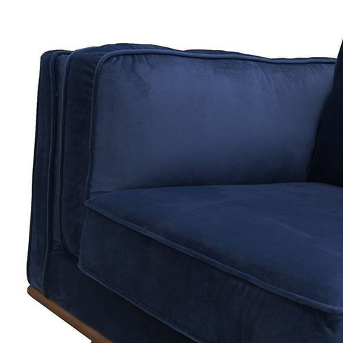 Fairless Sofa Sofa in Soft Blue Velvet Lounge Set for Living Room Couch with Wooden Frame