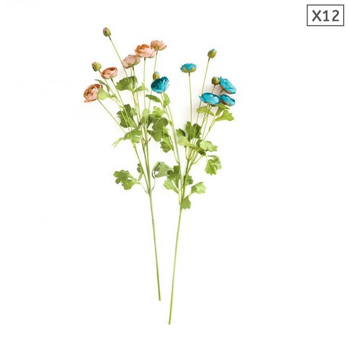 12pcs Artificial Silk Flower Fake Rose Bouquet Table Decor