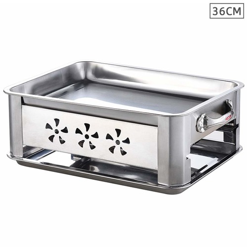 Portable Stainless Steel Outdoor Chafing Dish BBQ Fish Stove Grill Plate