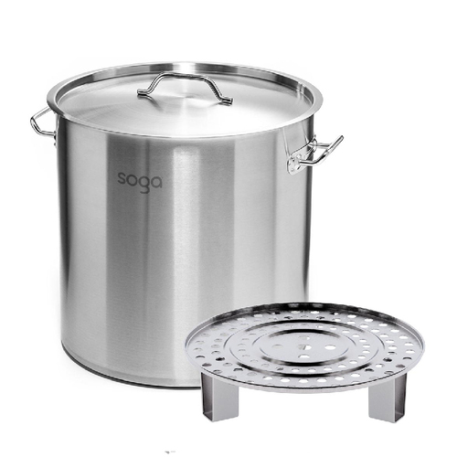 Stainless Steel Stock Pot with One Steamer Rack Insert Stockpot Tray