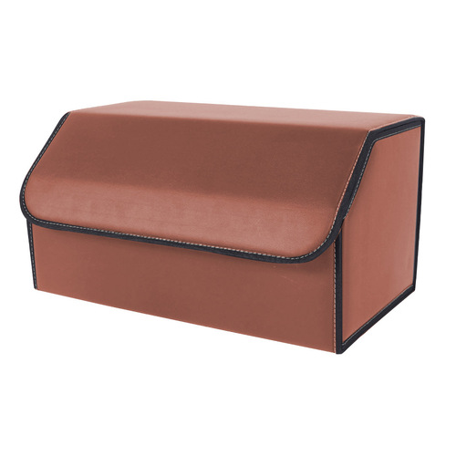 Leather Car Boot Collapsible Foldable Trunk Cargo Organizer Portable Storage Box