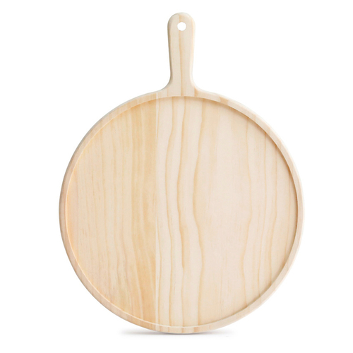 Round Premium Wooden Pine Food Serving Tray Charcuterie Board Paddle Home Decor