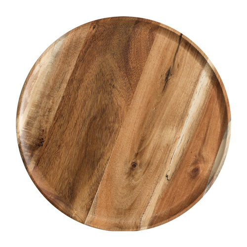 Brown Round Wooden Centerpiece Serving Tray Board Home Decor