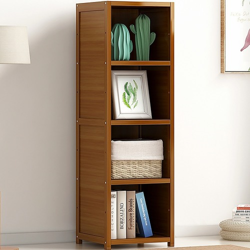 Bamboo Shelf Bookcase Display Storage Rack Stand Livingroom Bedroom.