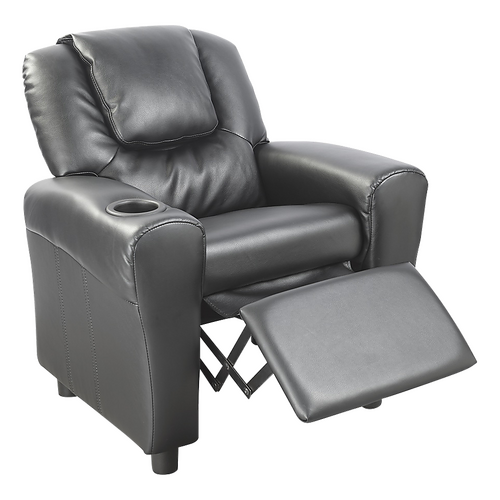 PU Leather Kids Recliner with Drink Holder.