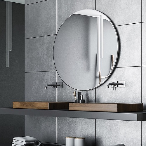 Round Wall Mirror Bathroom Makeup Mirror by Della Francesca