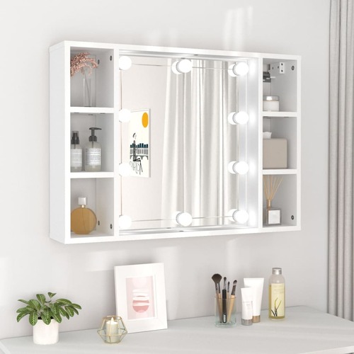Mirror Cabinet with LED 76x15x55 cm