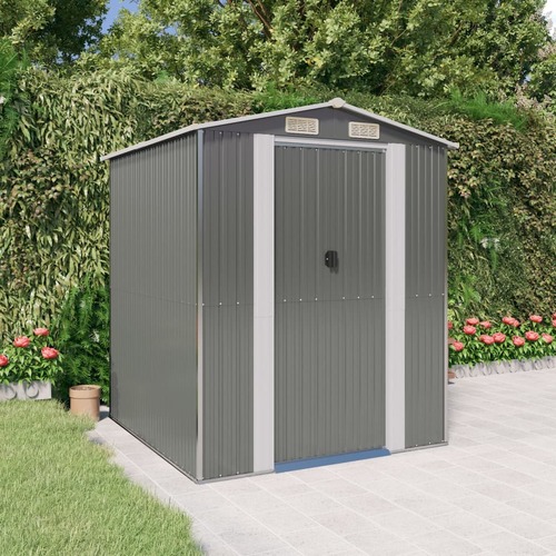 Garden Shed Light Grey Galvanised Steel