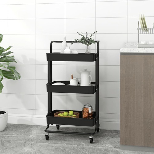 3-Tier Kitchen Trolley 42x25x83.5 cm Iron and ABS
