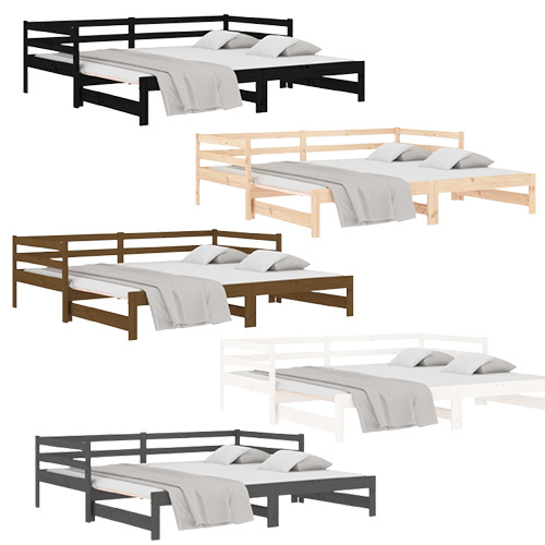 Cupar Pull-out Day Bed 2x(92x187) cm Solid Wood Pine