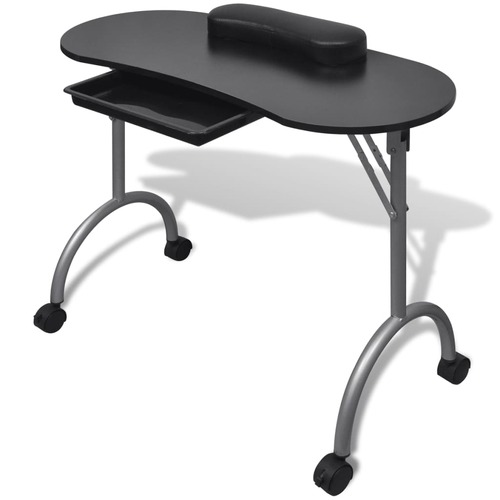 Folding Manicure Nail Table with Castors