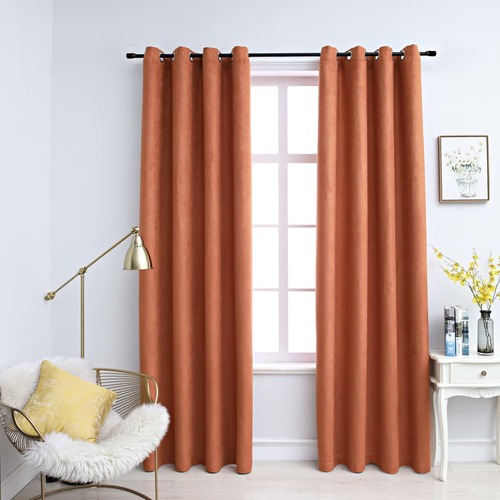 Blackout Curtains with Metal Rings 2 pcs