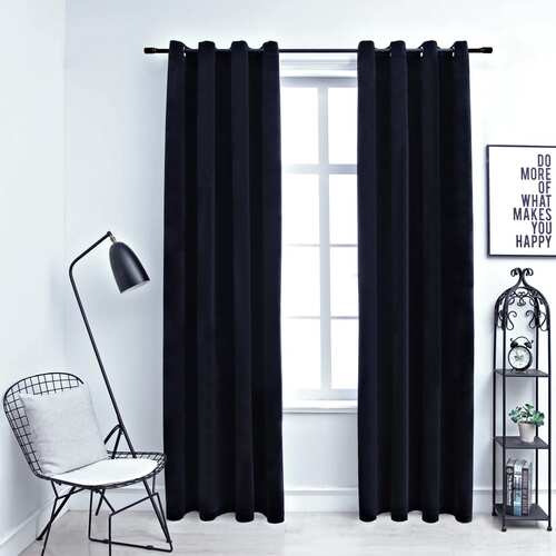 Blackout Curtains with Rings 2 pcs Velvet
