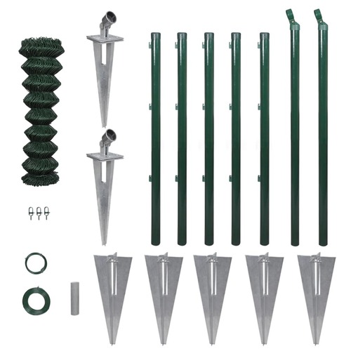 Chain Link Fence with Posts Spike Steel