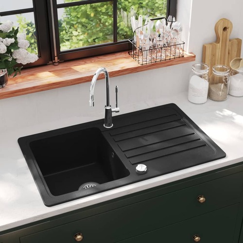 Granite Kitchen Sink Single Basin with Drainer Reversible