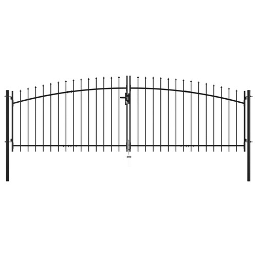 Double Door Fence Gate with Spear Top